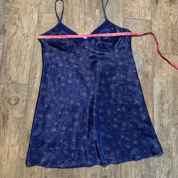 Women’s Adonna navy blue with white stars cami slip gown - Picture 4 of 5
